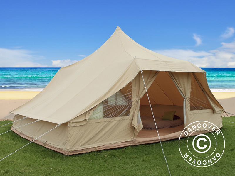 Tenda per il glamping, TentZing®, 4x5m, 10 persone, Sabbia