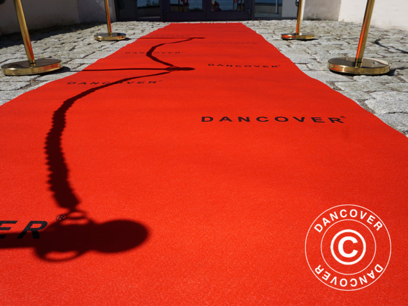 Red carpet runner w/print, 2.4x12 m