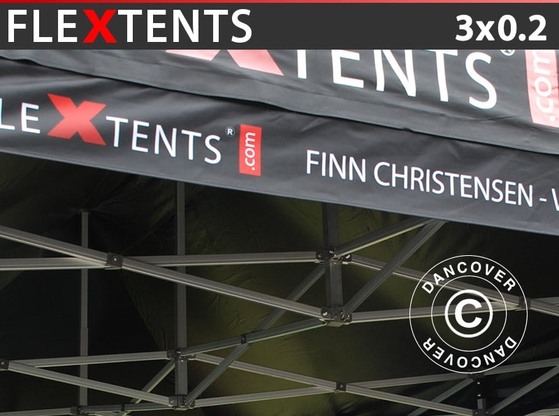 FleXtents® Gazebo Banner w/print, 3x0,2 m