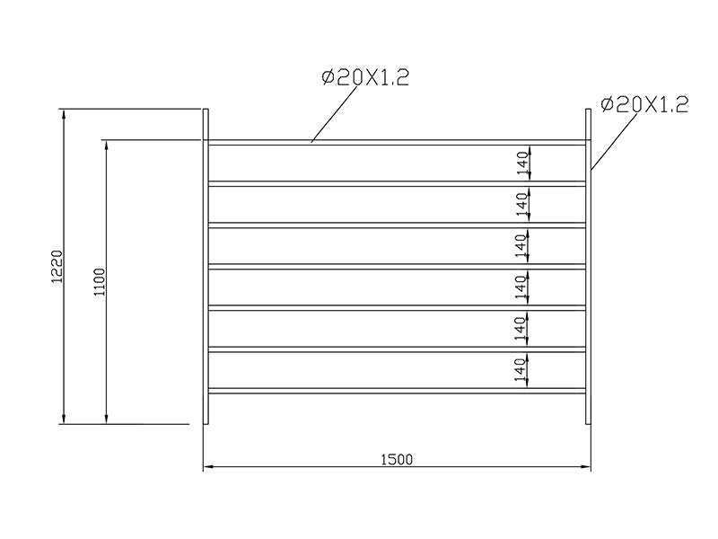 Animal enclosure, 1.5x1.22 m, 8 pcs., Silver