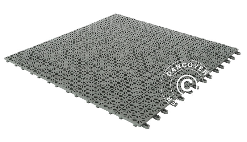 Plastic flooring Basic, Multiplate, Grey, 1.23 m² (4 pcs.)
