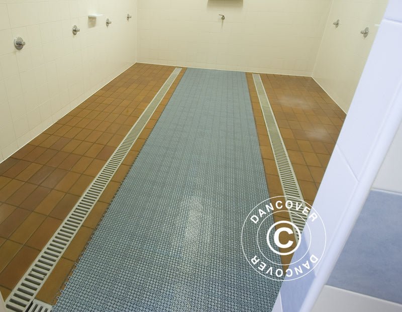 Plastic flooring Basic, Multiplate, Grey, 1.23 m² (4 pcs.)