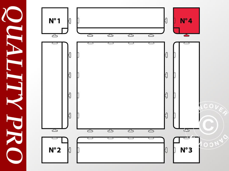 Pieza esquinera para losetas de plástico, número 4, Antracita