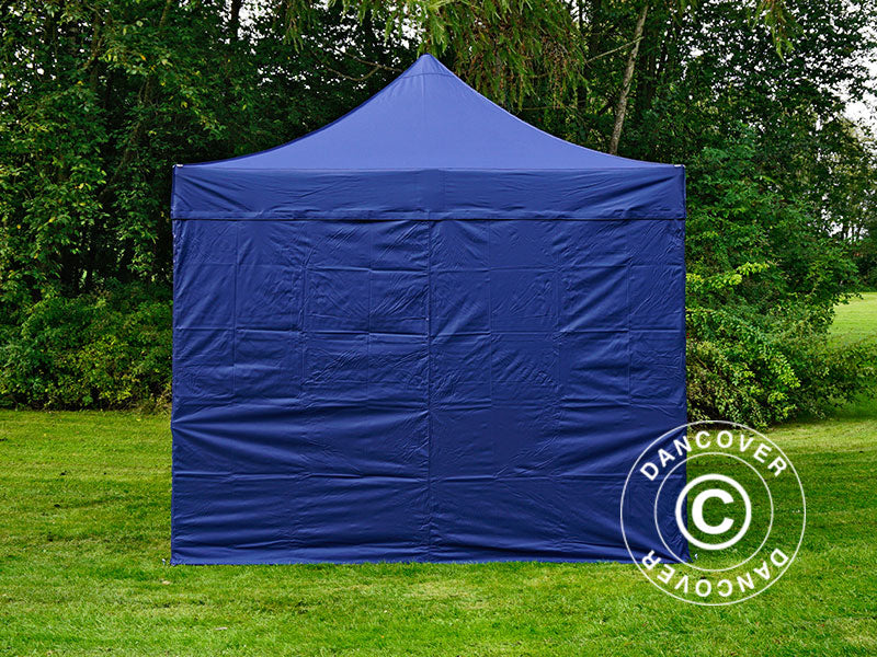 Faltzelt FleXtents PRO 3x3m Dunkeblau, mit 4 Seitenwänden