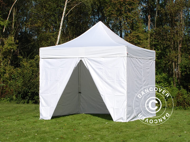 Saliekamā nojume FleXtents PRO 3x3m Balts, ar 4 sānu sienām