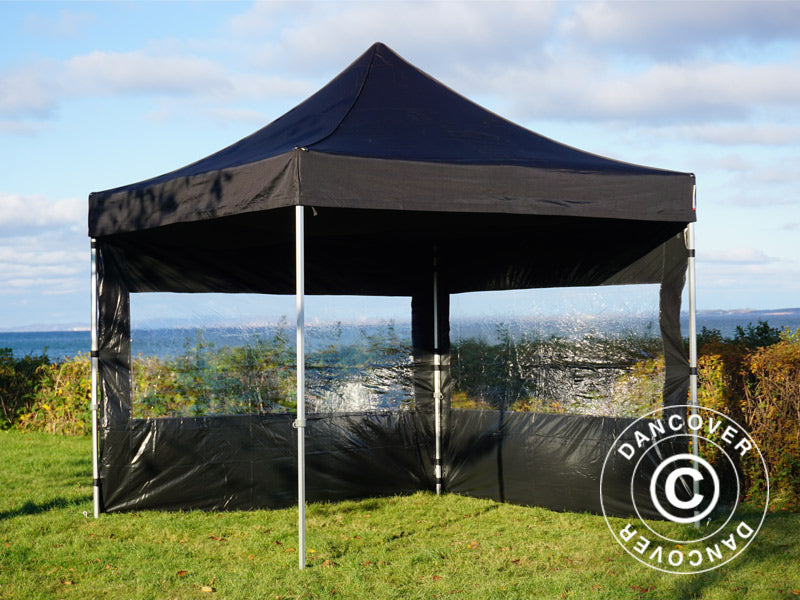 Tenda Dobrável FleXtents PRO 3x3m Preto, incl. 4 paredes laterais