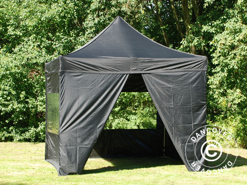 Tenda Dobrável FleXtents PRO 3x3m Preto, incl. 4 paredes laterais