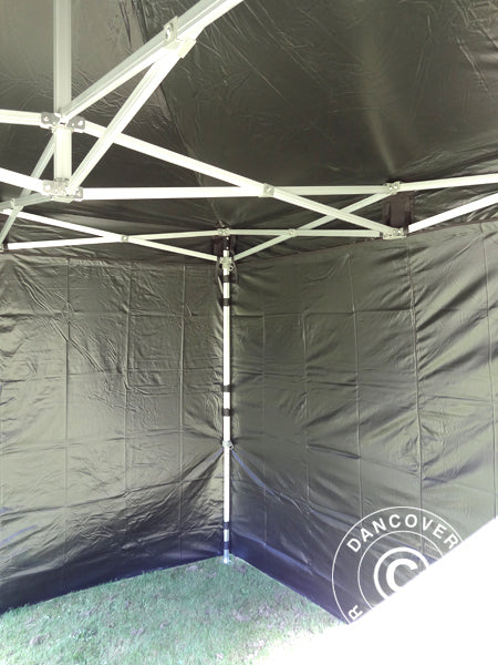 Prekybinė palapinė FleXtents PRO 3x3m Juoda, įsk. 4 šonines sienas
