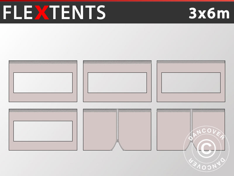 Kit paroi latérale pour Tente pliante FleXtents 3x6m, Latte