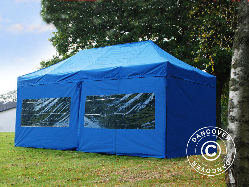 Vouwtent FleXtents Xtreme 50 3x6m Blauw, inkl 6 Zijwanden