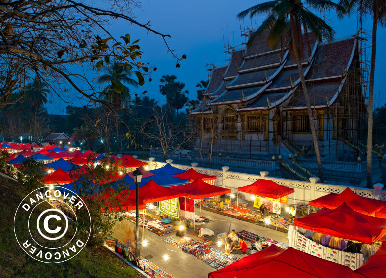 Faltzelt FleXtents Xtreme 50 3x6m Rot, mit 6 Seitenwänden