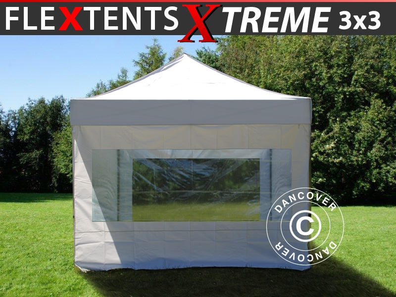 Tenda Dobrável FleXtents Xtreme 50 3x3m Branco, incl. 4 paredes laterais