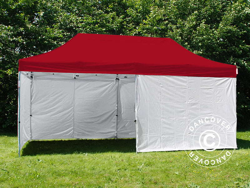 Vouwtent FleXtents® PRO, Medische & EHBO-tent, 3x6m, Rood/Wit, incl. 6 zijwanden