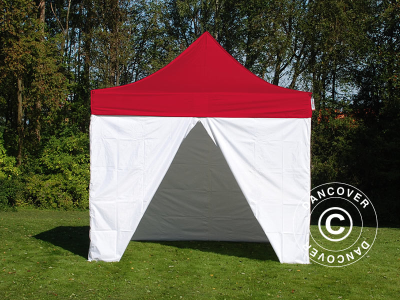 Pop up gazebo FleXtents® PRO, Medical & Emergency tent, 3x6 m, Red/White, incl. 6 sidewalls