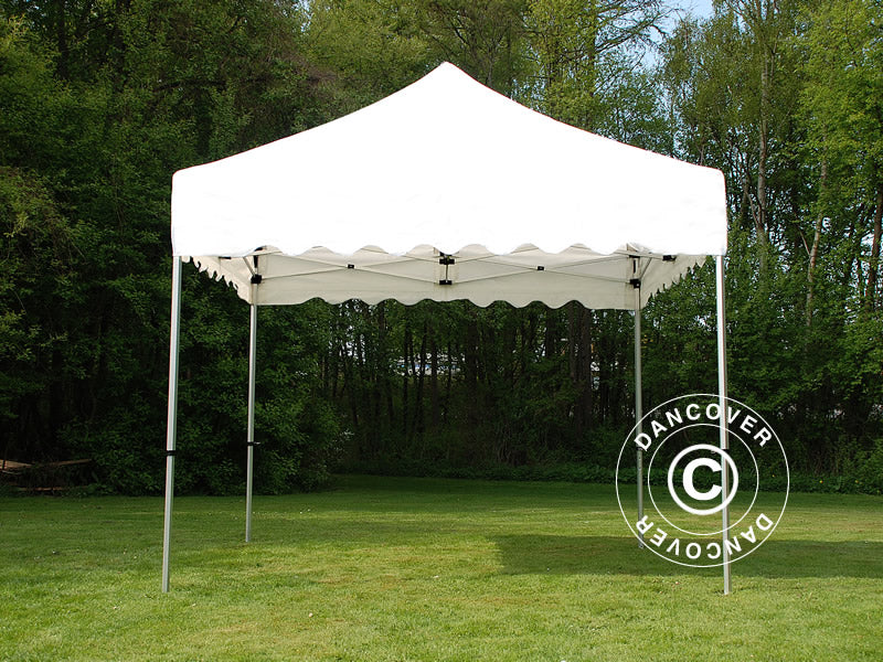 Pop up aiatelk FleXtents Xtreme 50 "Wave" 3x3m valge, kaasas 4 dekoratiivse kardinaga