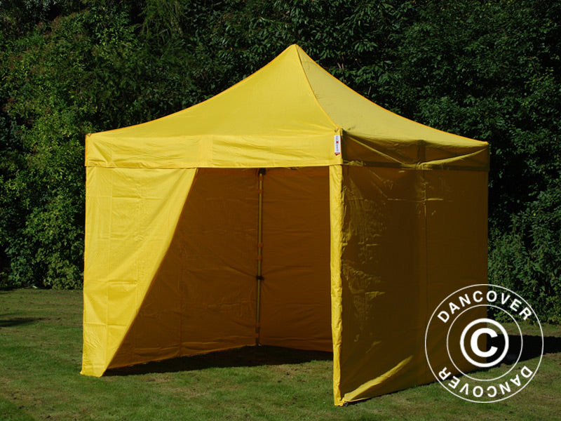 Tenda Dobrável FleXtents PRO 3x3m Amarelo, incl. 4 paredes laterais