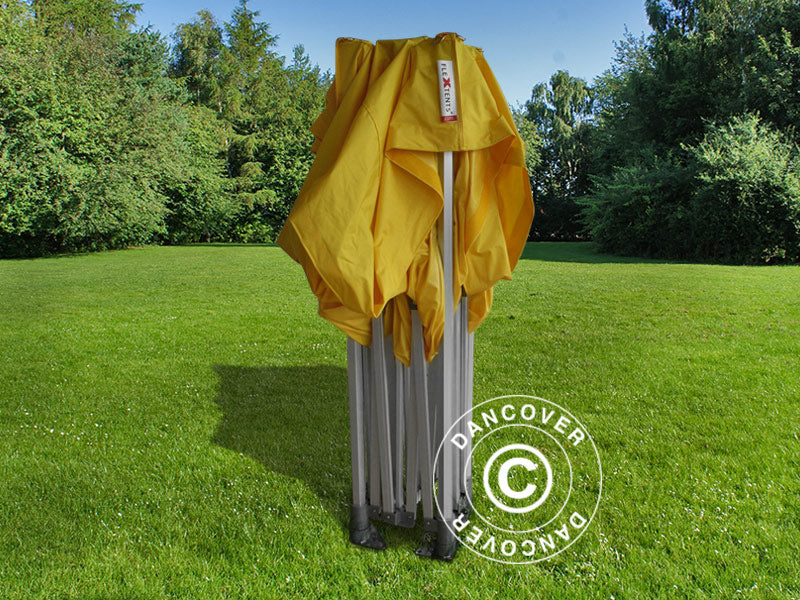 Gazebo pieghevole FleXtents PRO 3x3m Giallo, inclusi 4 fianchi