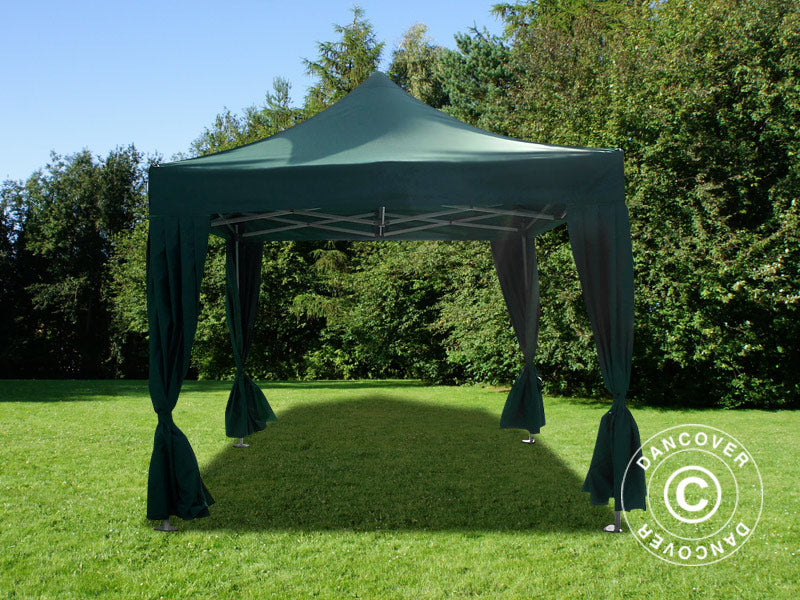 Pop up aiatelk FleXtents PRO 3x3m Roheline, kaasas dekoratiivse kardinaga