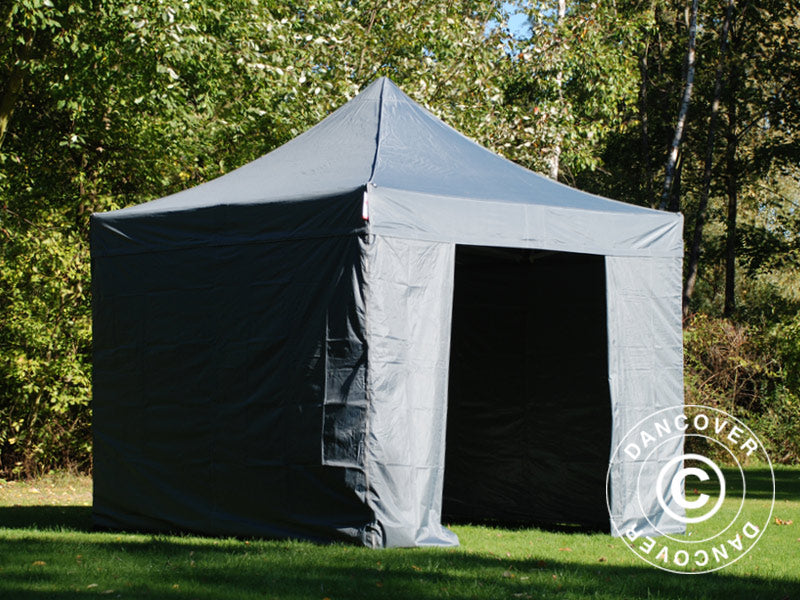 Saliekamā nojume FleXtents PRO 3x3m Pelēks, ar 4 sānu sienām