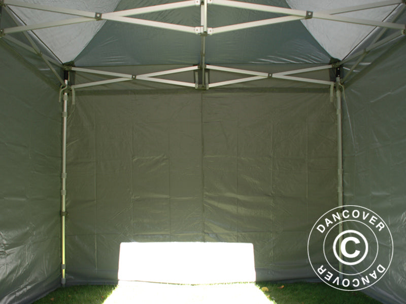 Gazebo pieghevole FleXtents PRO 3x3m Grigio, inclusi 4 fianchi