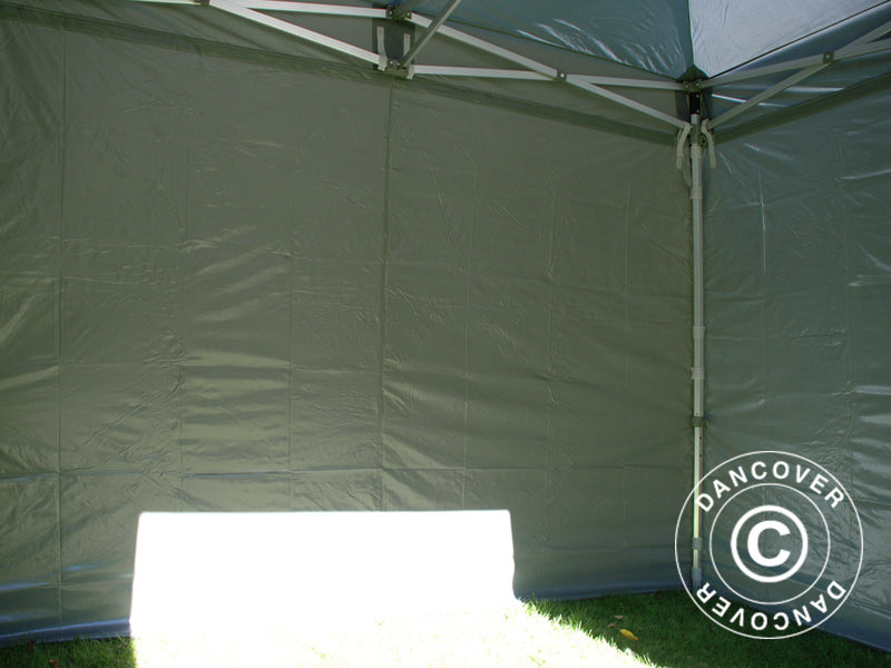 Faltzelt FleXtents PRO 3x3m Grau, mit 4 Seitenwänden