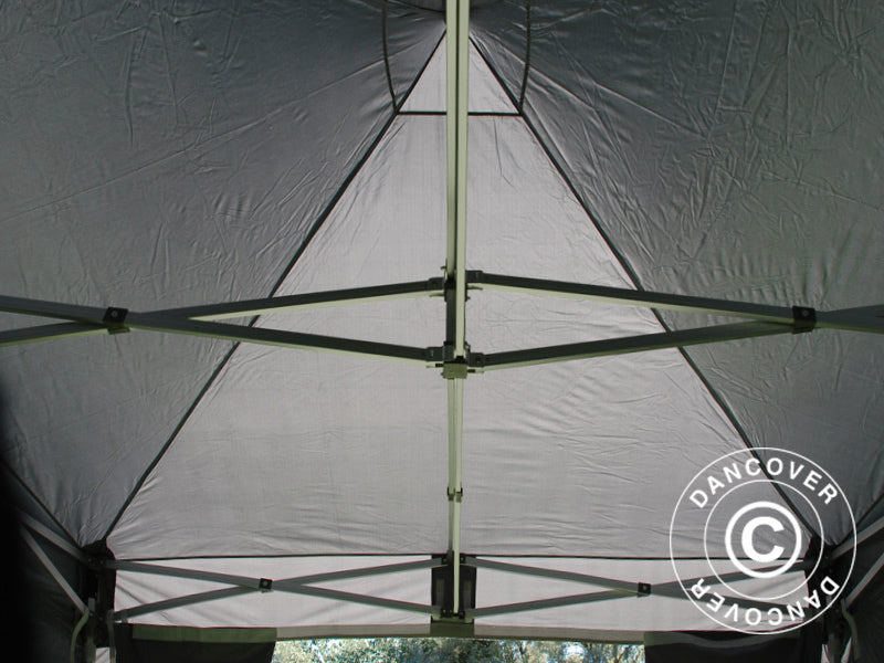 Gazebo pieghevole FleXtents PRO 3x3m Grigio, inclusi 4 fianchi