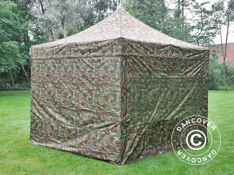 Pop up aiatelk FleXtents PRO 3x3 Kamuflaaž/Sõjavägi, kaasas 4 külgseinad