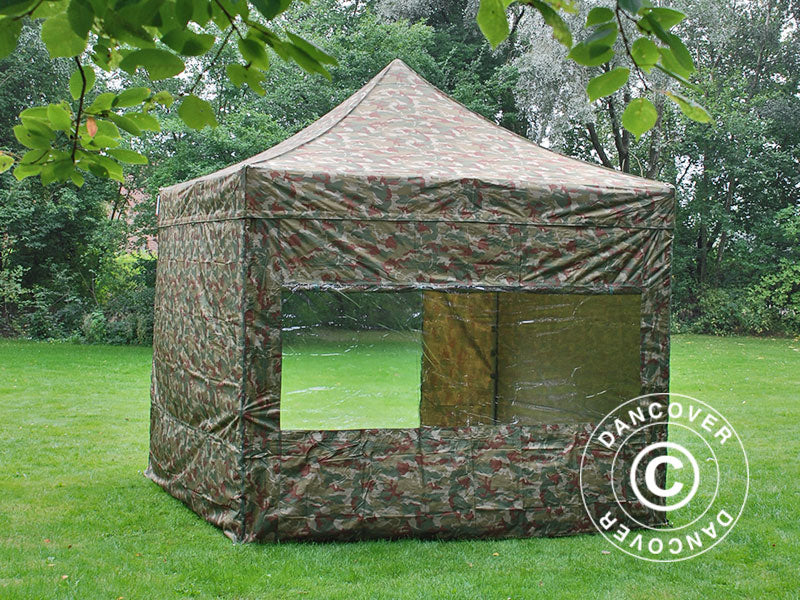 Faltzelt FleXtents PRO 3x3m Camouflage, mit 4 Seitenwänden
