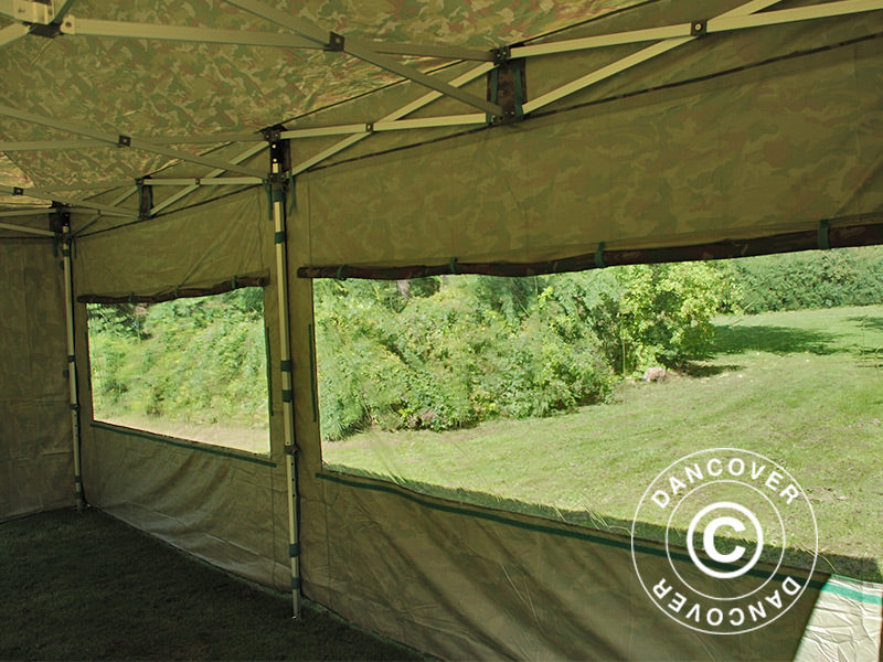 Pop up gazebo FleXtents PRO 3x6 m Camouflage/Military, incl. 6 sidewalls