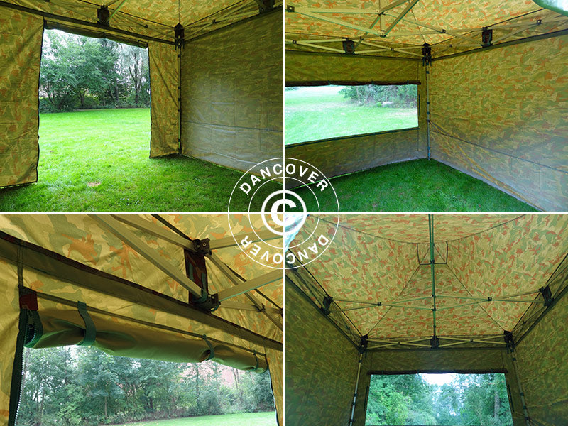 Vouwtent FleXtents PRO 3x6m Camouflage/Militair, inkl. 6 Zijwanden