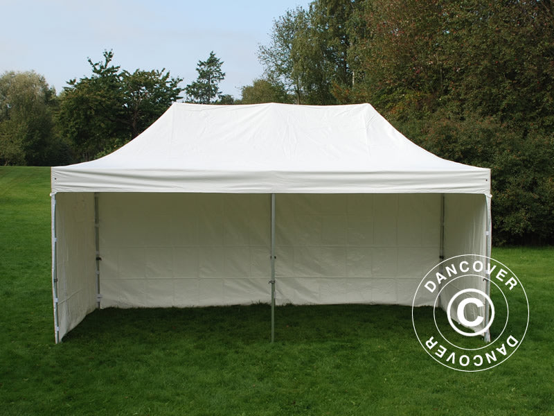 Faltzelt FleXtents Xtreme 50 Heavy Duty 3x6m Weiß, mit 6 Seitenwänden