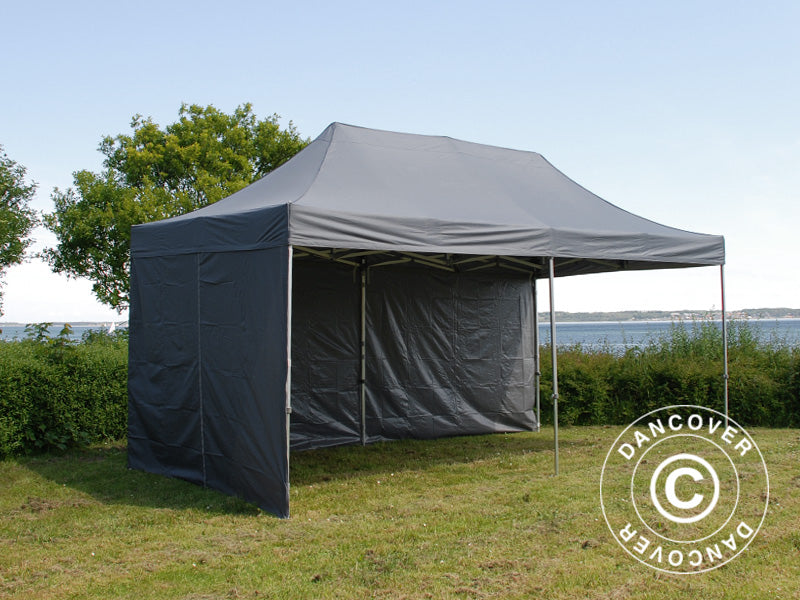 Tenda Dobrável FleXtents PRO 3x6m Cinza, incl. 6 paredes laterais
