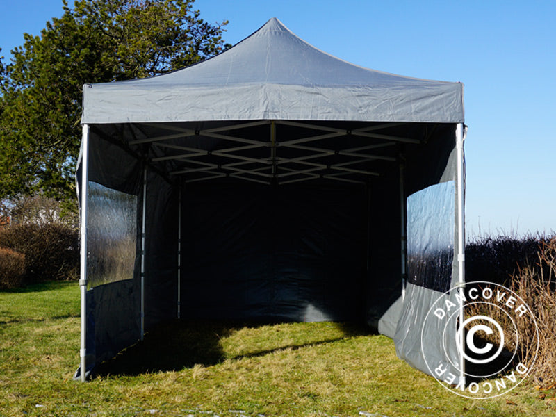 Pop up gazebo FleXtents PRO 3x6 m Grey, incl. 6 sidewalls