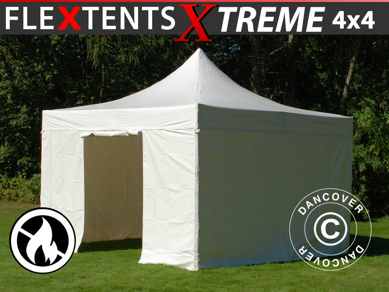 Pikateltta FleXtents Xtreme 50 Heavy Duty 4x4m, Valkoinen 4 sivuseinää