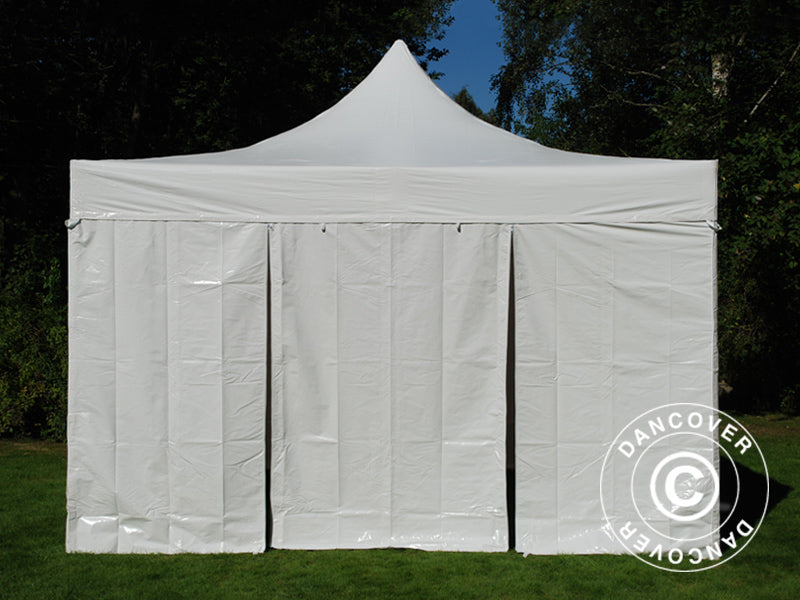 Faltzelt FleXtents Xtreme 50 Heavy Duty 4x4 m, Weiß mit 4 Seitenwänden