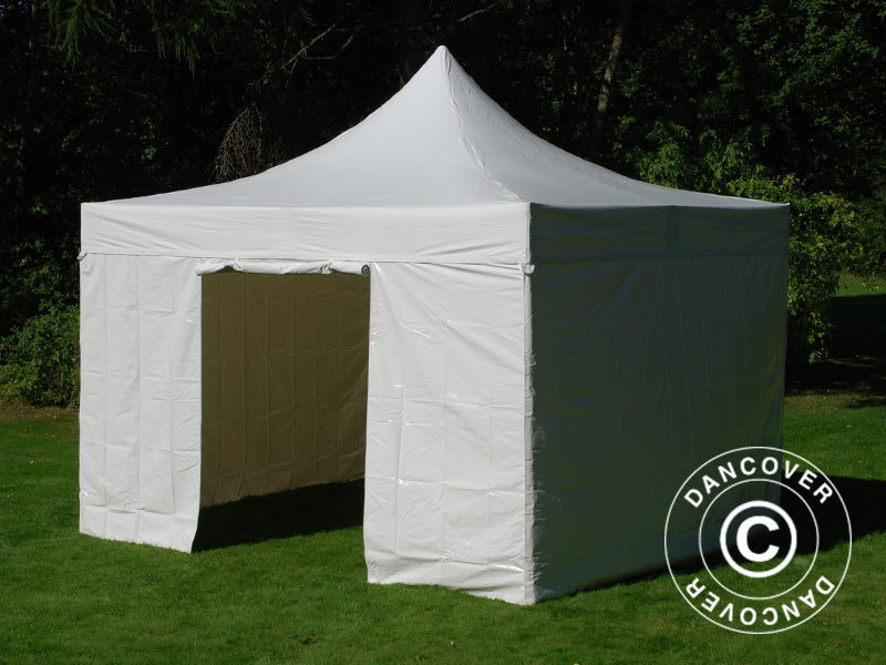 Faltzelt FleXtents Xtreme 50 Heavy Duty 4x4 m, Weiß mit 4 Seitenwänden