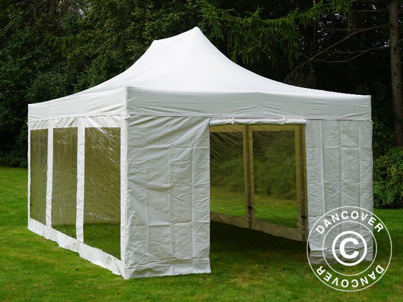 Tente Pliante FleXtents Xtreme 50 Heavy Duty 4x6m Blanc, avec 8 cotés