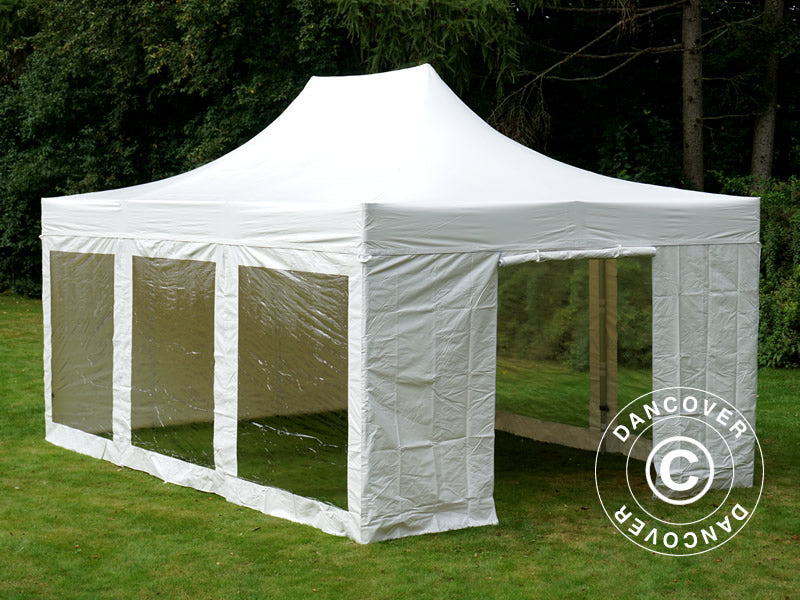 Tente Pliante FleXtents Xtreme 50 Heavy Duty 4x6m Blanc, avec 8 cotés