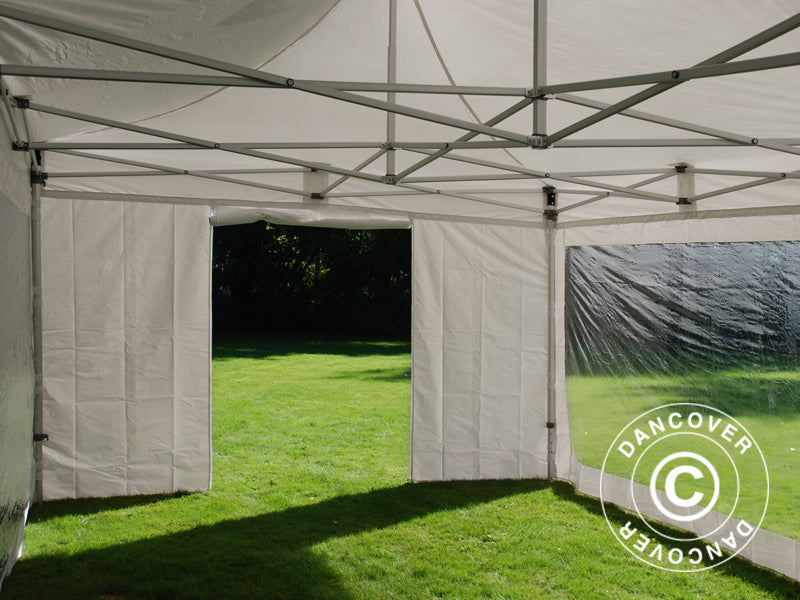 Faltzelt FleXtents Xtreme 50 Heavy Duty 4x8m Weiß, mit 6 Seitenwänden