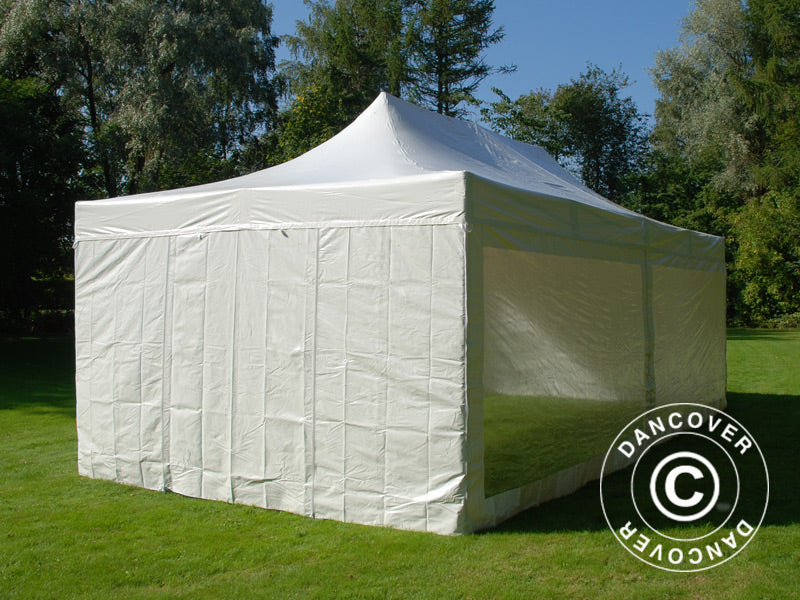 Faltzelt FleXtents Xtreme 50 Heavy Duty 4x8m Weiß, mit 6 Seitenwänden