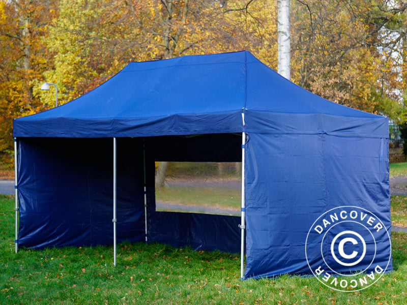 Vouwtent FleXtents PRO 3x6m Donker blauw, inkl. 6 Zijwanden