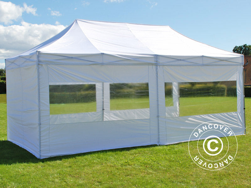 Pop up gazebo FleXtents PRO 3x6 m White, incl. 6 sidewalls