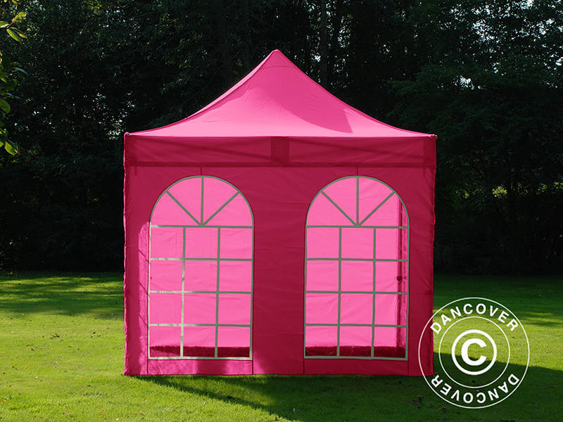 Pop up gazebo FleXtents PRO 3x3 m Pink, incl. 4 sidewalls