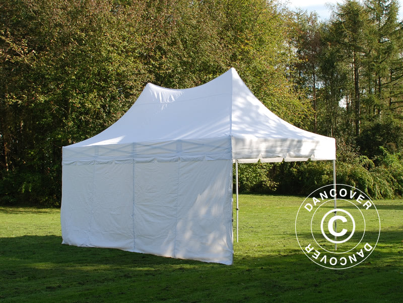 Faltzelt FleXtents PRO Peak Pagoda 3x6m Weiß, mit 6 Seitenwände