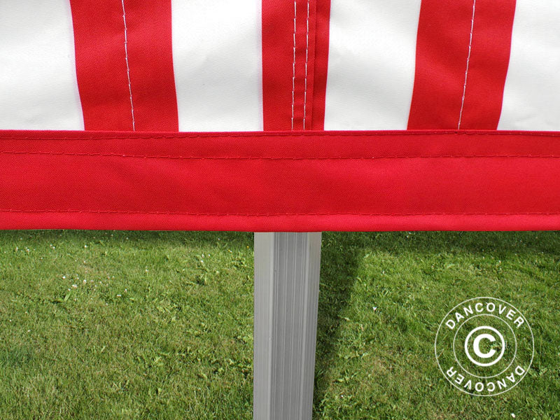 Saliekamā Nojume FleXtents PRO 3x6m svītraina, ar 6 sānu sienām