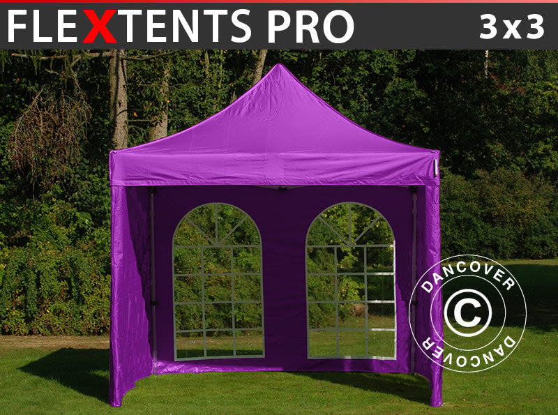 Flext. Pro 3x3m Purple Top Frame & SWK PtyWindowGL