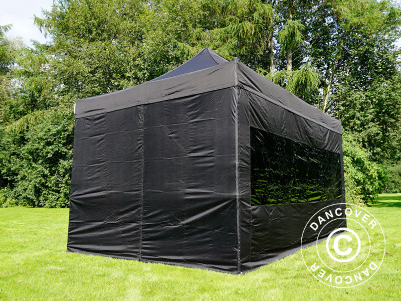 Brzo sklopivi paviljon FleXtents Pro 3x4,5m Crna, uključ. 4 bočne stranice