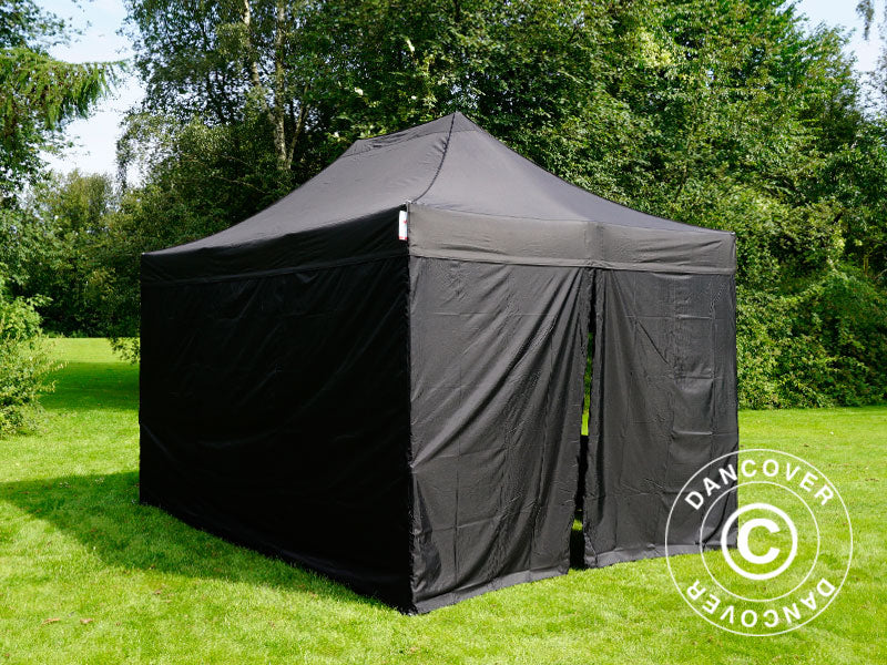Pop up gazebo FleXtents PRO 3x4.5 m Black, incl. 4 sidewalls