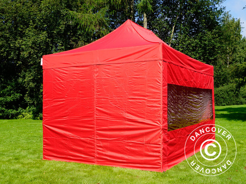 Brzo sklopivi paviljon FleXtents Pro 3x4,5m Crvena, uključ. 4 bočne stranice