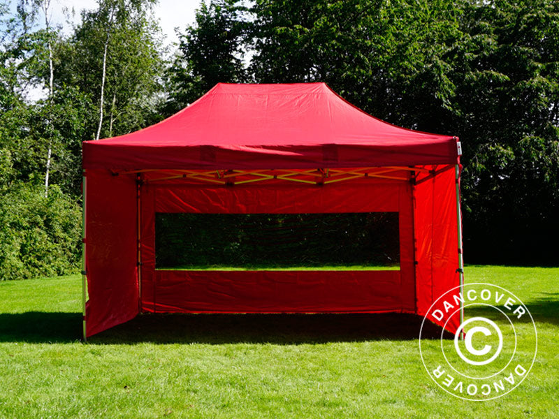 Pop up gazebo FleXtents PRO 3x4.5 m Red, incl. 4 sidewalls